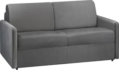 Produktbild von Schlafsofa 2-Sitzer - Liegefläche: 120 cm - Matratzenhöhe: 22 cm mit Memory Schaum - Samt - Anthrazit - CALIFE