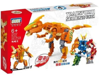 Produktbild von Transformierbarer Mecha-Dino Parasaurus Bauset, 201 Teile