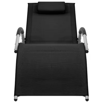 Immagine prodotto di Lettino Prendisole in Textilene Nero e Grigio