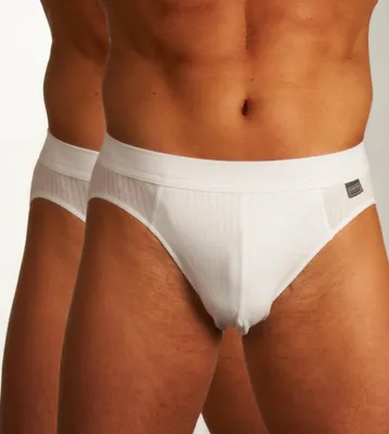 Image de Schiesser slip lot de 2 authentic 4-1 rib rio briefs white hommes