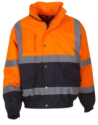 Productafbeelding van Yoko - "Bomber" jas voor heren, model FK2993 (XXL) (Fluorescerend oranje/marineblauw)