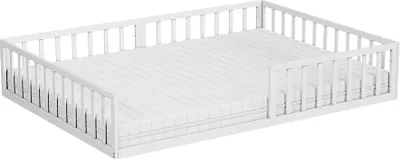 Produktbild von Bodenbett aus Metall Vitalispa Minno Weiß 140x200 mit Matratze, Model 57760