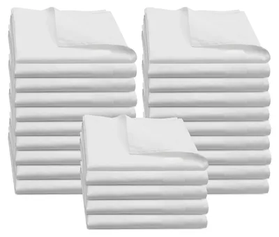 Stoffservietten 25er Set, 100% Baumwolle, 50x50 cm, weiß