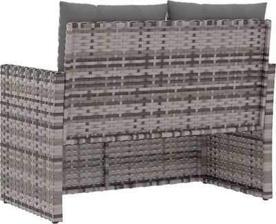 vidaXL Gartenbank mit Kissen Grau 105 cm Poly Rattan