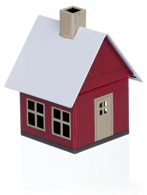 Productafbeelding van 2204 - Metalen wierookhuisje "Boshuis rood", 98 mm