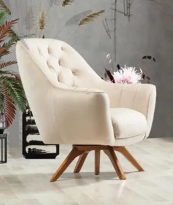 Produktbild von Sessel Beige 1 Sitzer Wohnzimmer Klassische Design Chesterfield Elegantes Stil