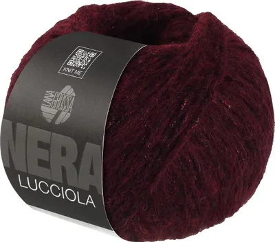 Zdjęcie produktu dla Lana Grossa LUCCIOLA (NERA) 50 g fantazyjna przędza z włókien alpaki i merynosa z metalicznym połyskiem 130 m kolor 011 - czarny czerwony