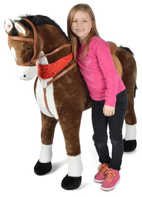 Produktbild von Pink Papaya Großes Stehpferd Herkules 125 cm hoch zum Reiten für Kinder