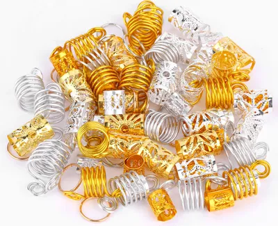 Produktbild von 90pcs Haar Zopf Ringe Dreadlock dreifach Haar Clips Schleifen Dekoration für Frauen & Mädchen