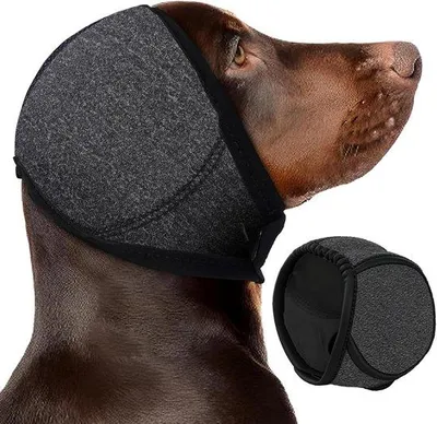 Immagine prodotto di Cappuccio per cani contro lo stress e i temporali, regolabile, impermeabile, con silenziatore, per l'addestramento dei cani e il trattamento antidroga, taglia M