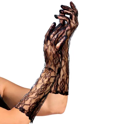 Produktbild von Handschuhe schwarz Spitze lang