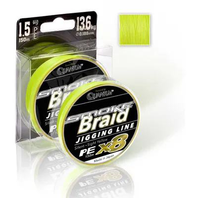 Produktbild von Quantum Smoke Braid Jigging Line 8x - 150m geflochtene Angelschnur, Durchmesser/Tragkraft:0.23mm / 16.8kg / 37lbs