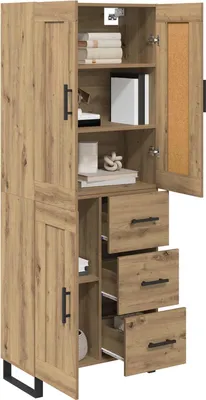 Obrázek produktu pro vidaXL Highboard Artisan dub 69,5 x 34 x 180 cm Materiál na bázi dřeva