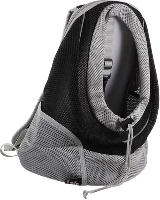 Zdjęcie produktu dla Plecak dla zwierząt - torba transportowa - podróżowanie ze zwierzęciem - oddychająca siatka - 36,5 x 28,5 cm - czarny