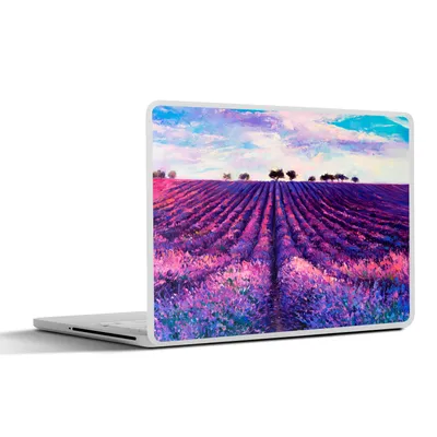 Produktbild von MuchoWow® Laptop Aufkleber Sticker Cover Malerei - Lavendel - Blumen - Ölfarbe - Natur 30x21 cm - Sticker für Laptop - Selbstklebend