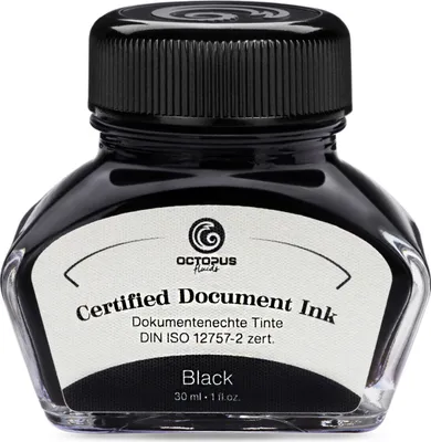 Produktbild von Document Ink black, dokumentenechte Tinte,  nach DIN ISO 12757-2, 30 ml
