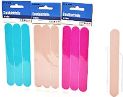 Produktbild von Perfekte Nagelpflege: Sandblattnagelfeile 3er Pack – Präzision für schöne Nägel, zufällige Farbe