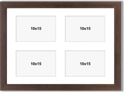 Produktbild von aFFa frames Tisar, Bilderrahmen aus Holz, Acrylglasfront, Mehrfach Bilderrahmen, Bildergalerie, Fotogalerie mit Passepartout, 4 Foto-Ausschnitten für 4 Fotos 10x15 cm Bronze, 30x40 cm