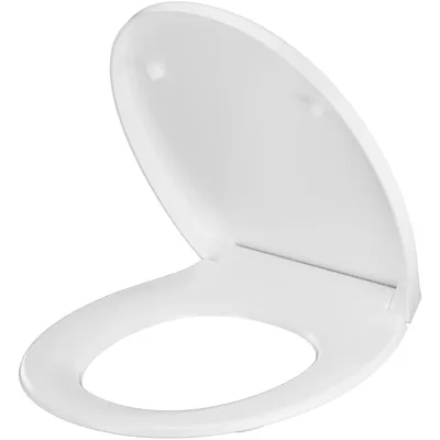 Produktbild von Toilettendeckel O Form WC-Sitze, Schwerer Toilettensitz mit Absenkautomatik Weiß, Klobrille abnehmbar, einfache Montage, Vollummantelt, Duroplast