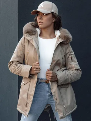 Immagine prodotto di Giacca parka invernale da donna con pelliccia ERISS beige XXL