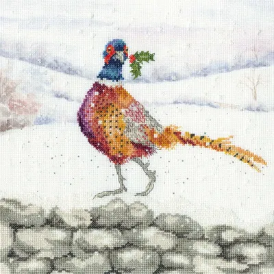 Immagine prodotto di Confezione da ricamo a punto croce Bothy Threads "Una pergamena festosa", schema per il conteggio, XHD135, 26x26cm