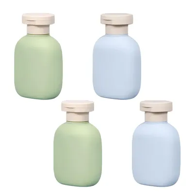 Produktbild von Silikon-Reiseflaschen 100 ml, 4er-Set auslaufsichere Reisebehälter, nachfüllbar, für Shampoo, Creme, Conditioner, Körperpflegeprodukte