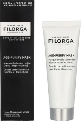 Produktbild von Filorga Age-Purify Mask, Reinigungsmaske, Frauen, Hautalterung, Mischhaut, ölige Haut, Anti-Aging, Anti-Mitesser, Anti-Makel, Anti-Falten, Feuchtigkeitsspendend, Klärend, Beruhigend, Tube, AQUA (WATER, EAU), GLYCERIN, COCO-CAPRYLATE/CAPRATE, PROPANEDIOL, TALC, NIACINAMIDE, CETYL...