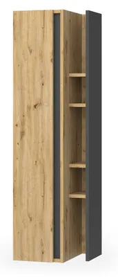 Imagen del producto de Armario de baño Vicco Edelin Antracita/Artisan 35 x 120 cm con 4 compartimentos de almacenamiento, Model 57991