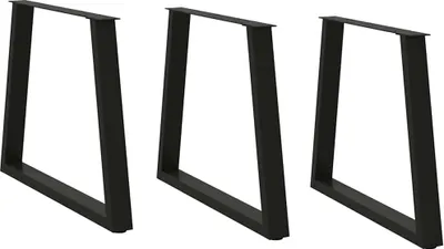 Produktbild von Esstisch Beine V-Form 3 Stück Schwarz 80x(72-73,3) cm Stahl