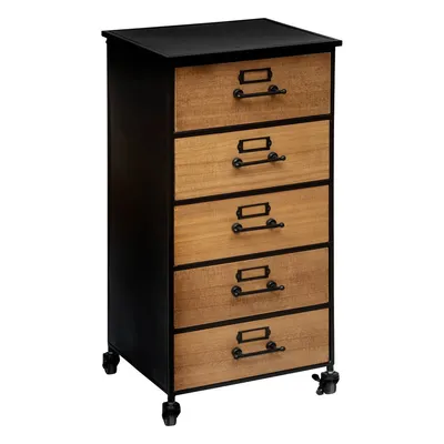 Image de Chiffonnier "baris" schwarz 5 schubladen  - Atmosphera créateur d'intérieur