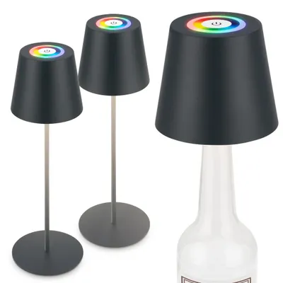 Produktbild von 3 in 1 RGBW LED Tischlampe kabellos IP44 Flaschenleuchte Aussen/Innen Akku