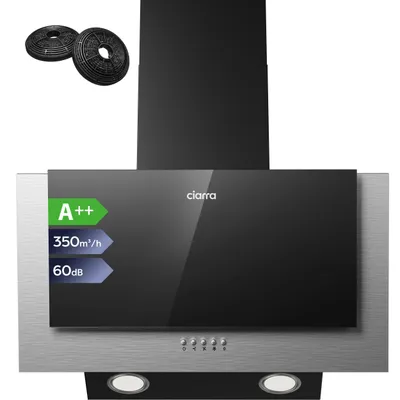 Produktbild von CIARRA A++ Kopffreihaube Dunstabzugshaube 60 cm 350 m³/h Umluft Abluft VM6736CB