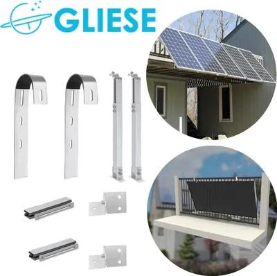 Produktbild von Solarmodul Halterung Balkonkraftwerk Balkon Halterung Für 1x Solarmodule für Runde Balkongelände Solar Befestigung Balkonkraftwerk