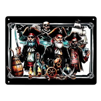 Produktbild von Triumphierende Piraten Metallschild XL in 21x28 cm