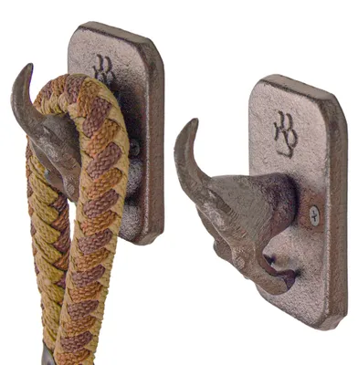 2er-Set gusseiserne Hundeleinenhalter, Wandhaken, 10x7 cm, rustikal