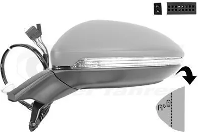 Produktbild von VAN WEZEL 5775825 Außenspiegel Seitenspiegel Links für VW Golf VII Schrägheck (5G1, BQ1, BE1, BE2) Asphärisch Beheizt Grundiert