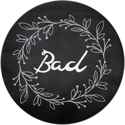 Produktbild von Badezimmer Türschild schwarz „Bad“ in Tafelkreide-Optik (15,5 cm) mit Klebepads
