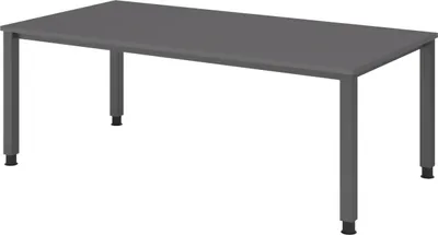 Produktbild von bümö Schreibtisch Serie-Q - Nachbildung: Graphit, Gestell: Graphit, Größe:  200 x 100 cm