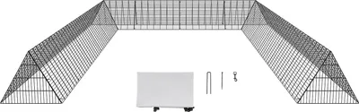 Obrázek produktu pro SucceBuy kuřecí tunel, 236,2 x 157,5 x 24,2 palců (D x Š x V), přenosný venkovní kuřecí tunel s rohovým rámem, 2 sady, vhodný pro kuřata, kachny, králíky, odolný PVC materiál, zelený