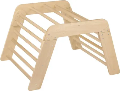 Produktbild von Klettertrapez für Kinder – Playtive Pikler-Art Klettergerüst aus Buchen-Echtholz – Indoor Spielzeug ab 2 Jahren – 80 x 60 x 99 cm