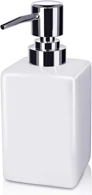 Imagen del producto de Dispensador de jabón cerámico con bomba, de 500 ml, para baño y cocina