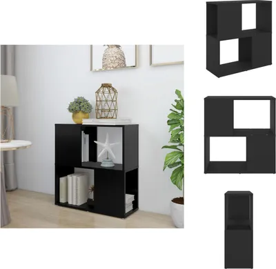 Obrázek produktu pro vidaXL Regál na knihy černý 60x24x63 cm Materiál na bázi dřeva - Regály a knihovny