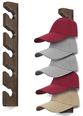 Image de Solidchoice - Support mural en bois pour chapeaux