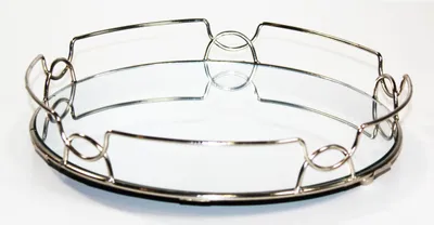 Produktbild von DEcodomi Runde Glas-Dekoschale Spiegelnd Silber 33 cm