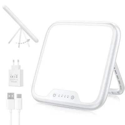Immagine prodotto di Lampada per terapia della luce, 10000 Lux, con timer a 4 ore, controllo touch, supporto pieghevole