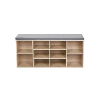 Immagine prodotto di Panca porta scarpe con 10 scomparti, imbottita, 104x30x48 cm, ingresso