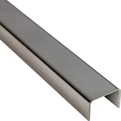 Produktbild von 10x U Profil Edelstahlschiene Bordüre Fliesenschiene Edelstahl V2A L250cm H9mm B15mm glänzend