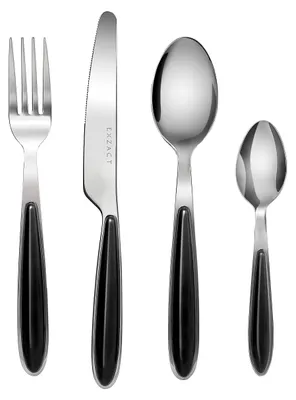 Produktbild von EXZACT 16 tlg Besteckset Edelstahl Tafelbesteck für 4 Personen Schwarz