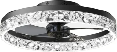 Obrázok produktu pre Stropný ventilátor LED, výkon 60 W, plynulo stmievateľný, čierny, APP s RC stmievaním