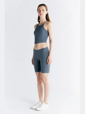 Produktbild von Damen Crop-Top aus 95% Baumwolle und 5% Elasthan mit integriertem Bustier